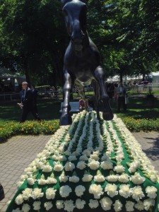 Belmont paddock and iconic Secretariat sculpture